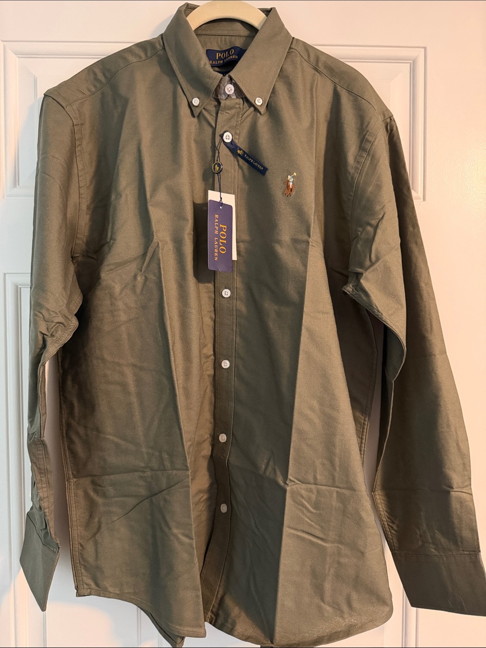 Ralph Lauren Olive Green Button-Down Shirt with Tag
